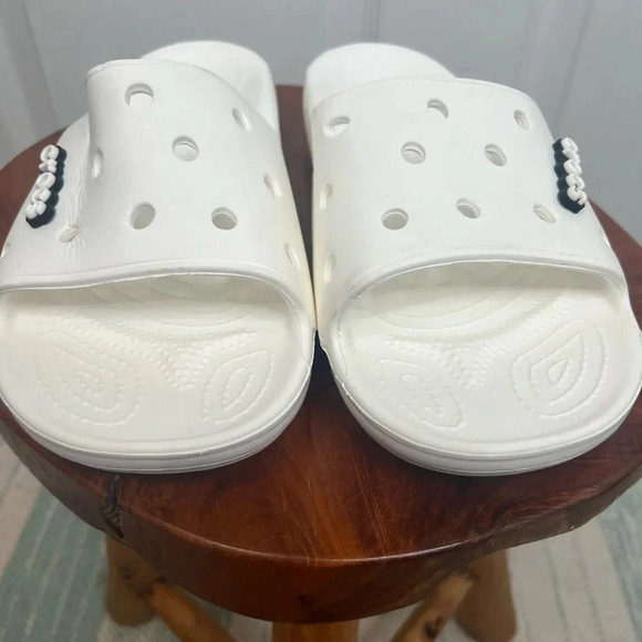 Crocs Classic Slide Sandals Unisex White Men's 10 / Women's 12 - Picture 4 of 12